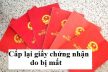 Cấp lại giấy chứng nhận do bị mất