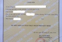 Làm giấy chứng nhận cơ sở đủ điều kiện an toàn thực phẩm như thế nào?