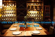 Hồ sơ đề nghị cấp Giấy phép bán rượu tiêu dùng tại chỗ