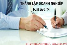 Thành lập doanh nghiệp khoa học công nghệ theo quy định hiện hành
